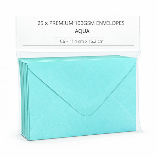 Aqua envelopes size - aqua,